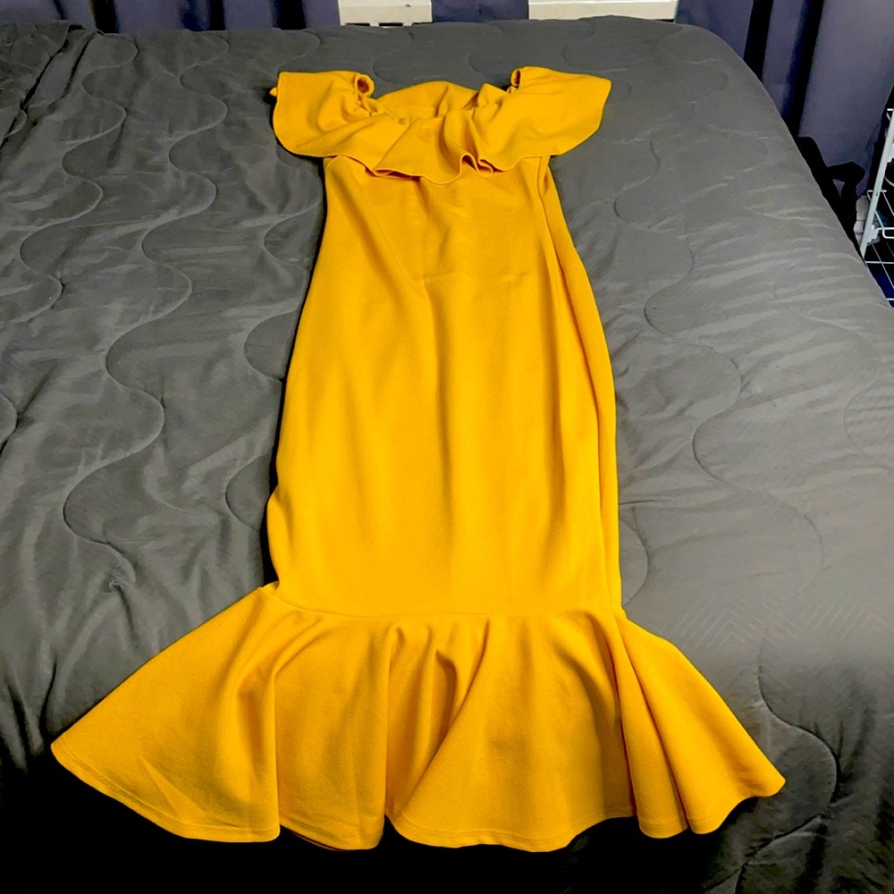 Mustard cotton dress